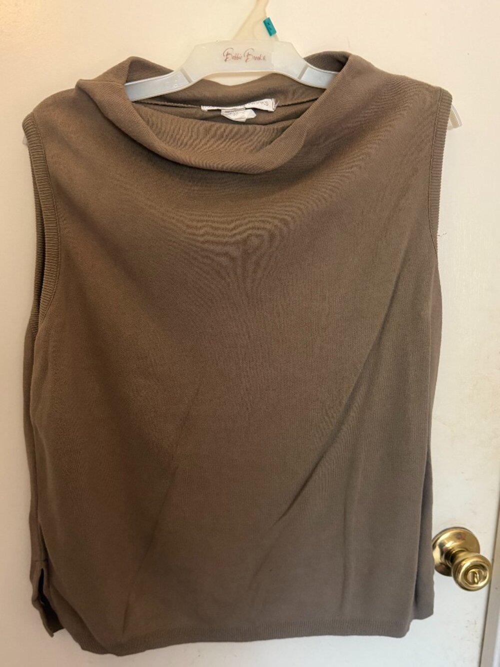 American Knitworks Taupe Vest W XL